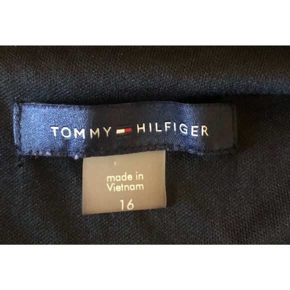 Tommy Hilfiger Long‎ Sleeve Midi Dress Faux Wrap V-neck Floral Red Black Elegant - Picture 6 of 16